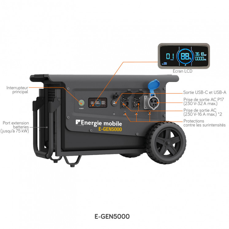 Générateur lithium E-GEN 5000W/5040Wh