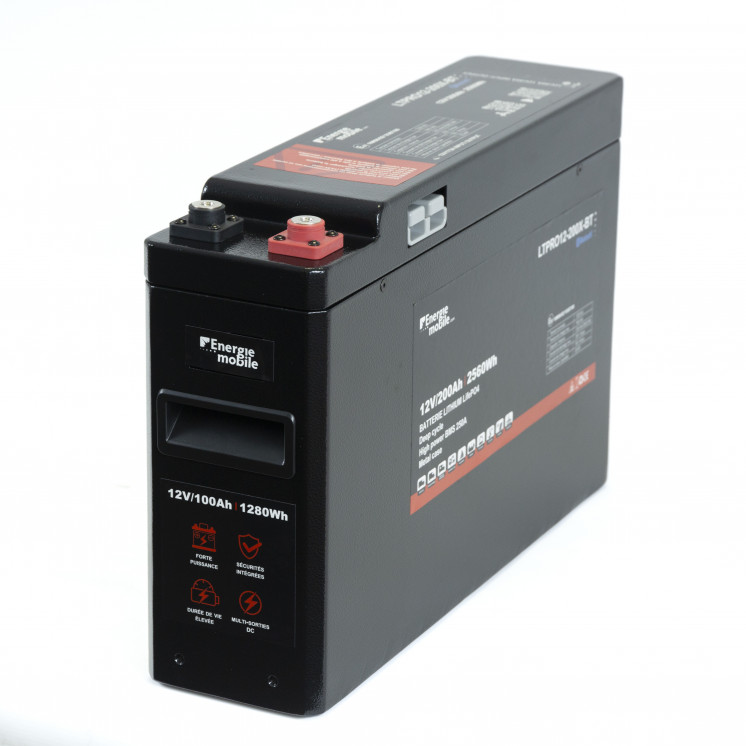 Batterie LiFePO4 LTPRO-X BMS 250 : boîtier metal, dimensions réduites