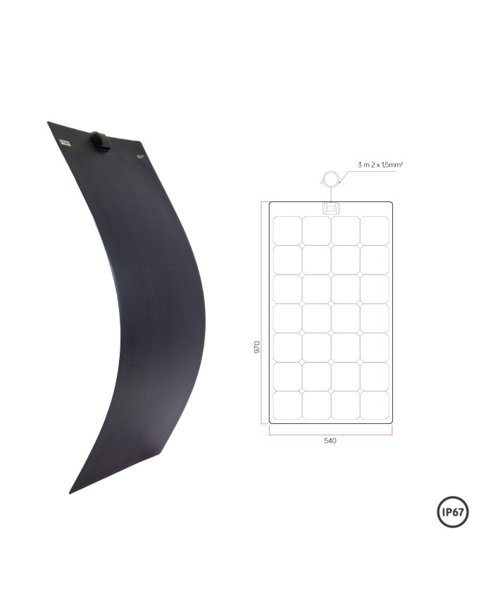 Panneau solaire souple HP FLEX NOIR