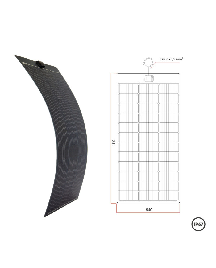 Panneau solaire souple PERC FLEX NOIR