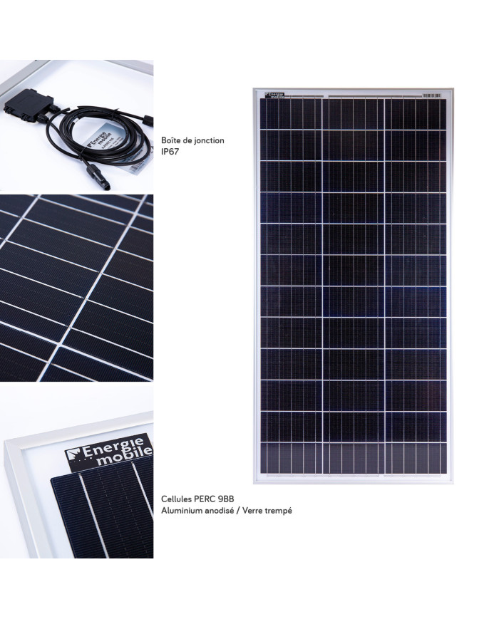 Panneau solaire rigide A PERC BLANC