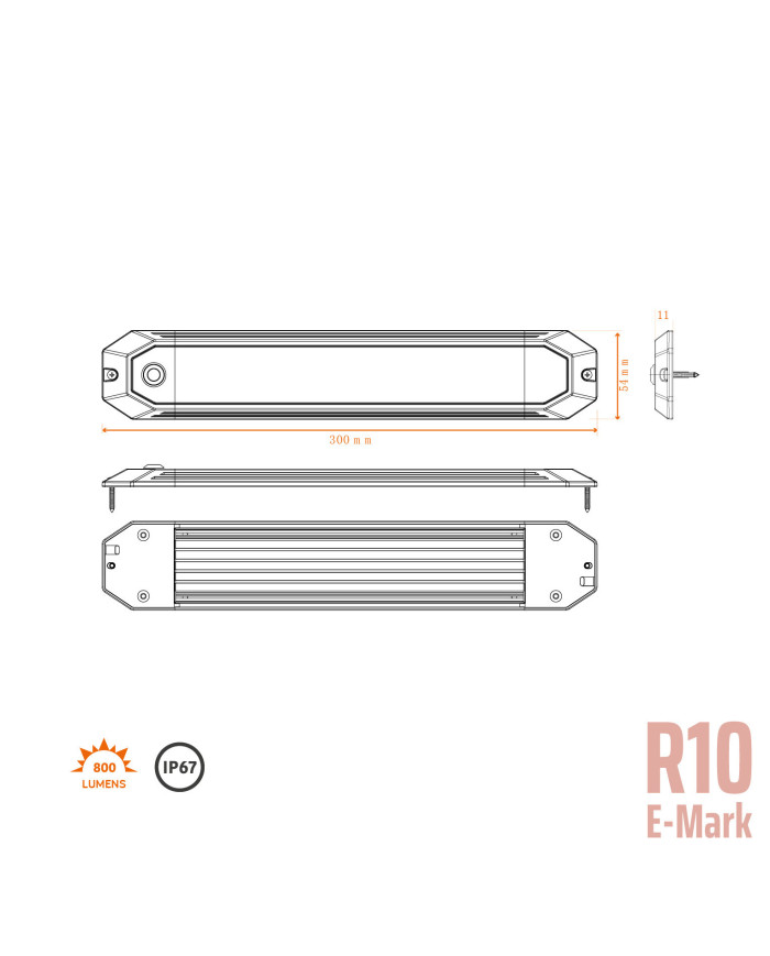 Réglettes LED EM LED PIR avec détecteur de présence