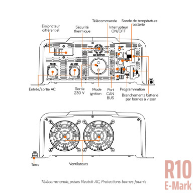 Combine convertisseur chargeur DC/AC Procombi