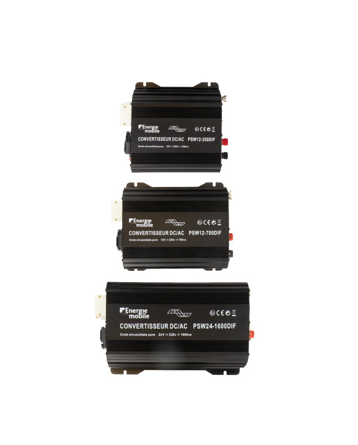 Convertisseur sinusoïdal DC/AC PSW DIF: 12 ou 24V-230V-350 à 1600Va