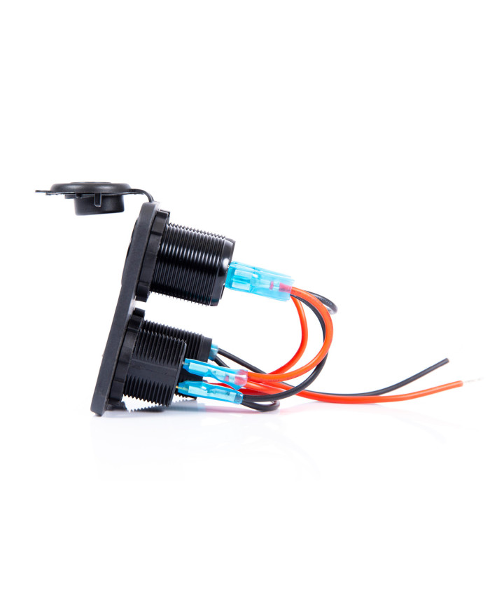 Supports DC : afficheur tension + on/off + USB + Allume-cigare