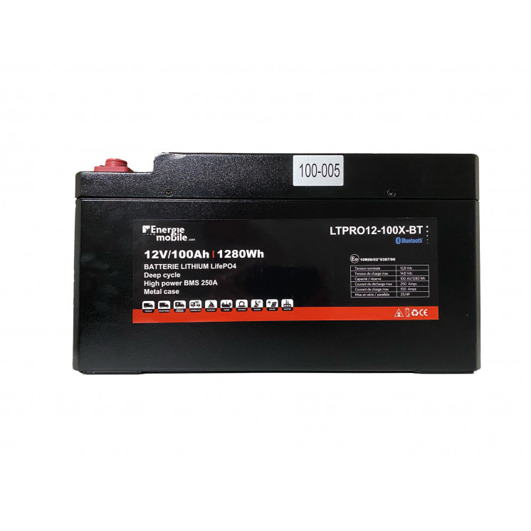 Batterie LiFePO4 LTPRO-X BMS 250 : boîtier metal, dimensions réduites