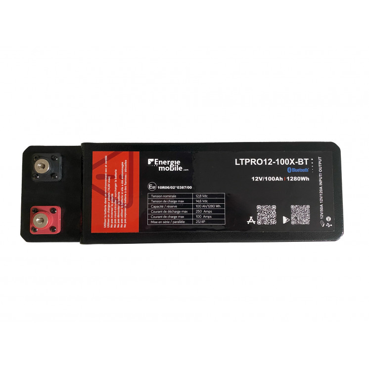 Batterie LiFePO4 LTPRO-X BMS 250 : boîtier metal, dimensions réduites