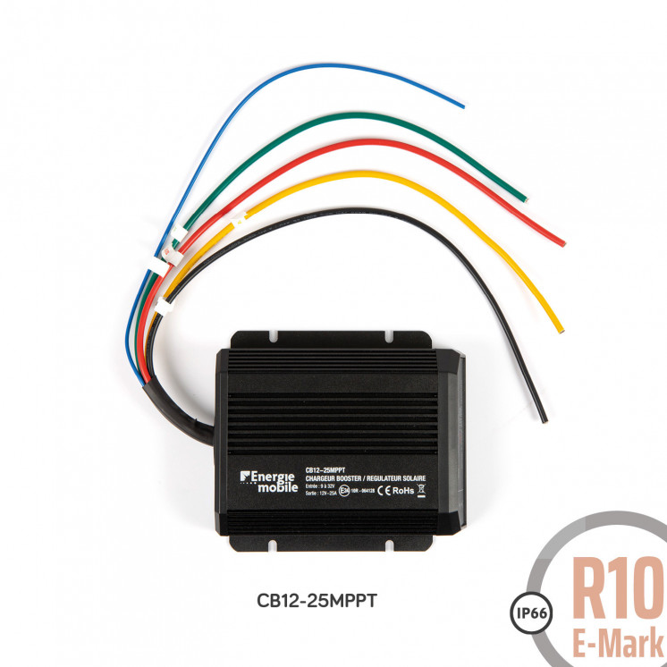 CB MPPT IP: chargeur booster étanche DC/DC (25 et 40A-12 ou 24/12Vdc)