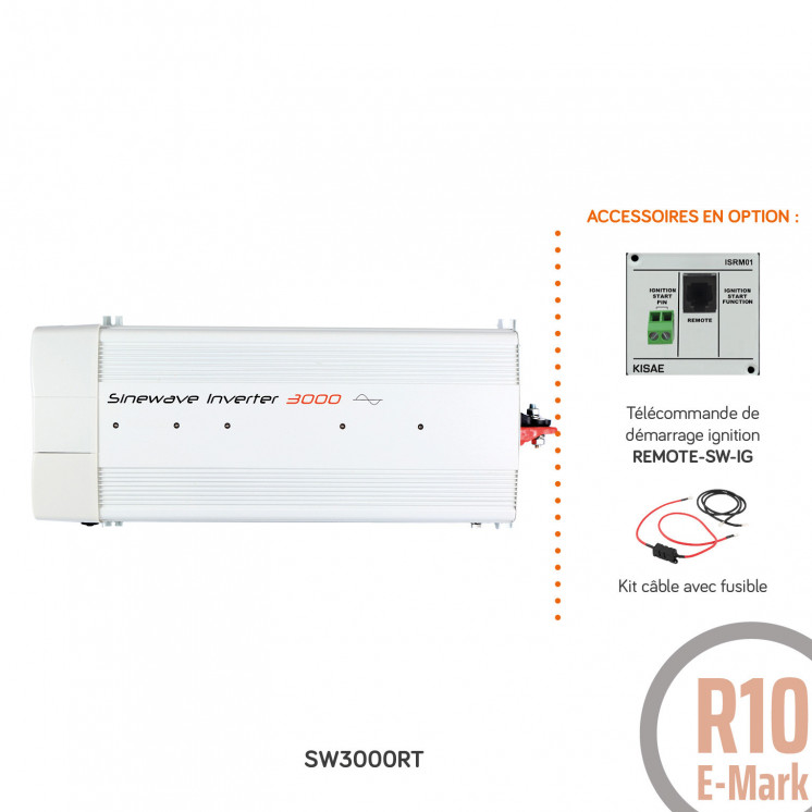 Convertisseur sinusoïdal DC/AC SW: 12 ou 24V-230V-600 à 3000W