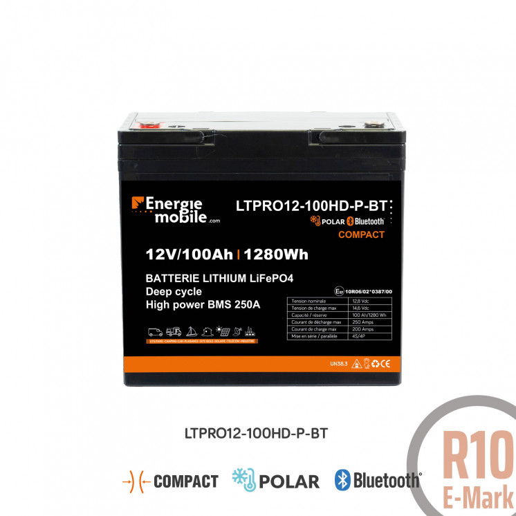 LTPRO-BT HD : batteries lithium LiFePO4 compactes et légères