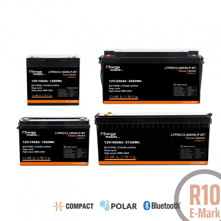 LTPRO-BT HD : batteries lithium LiFePO4 compactes et légères